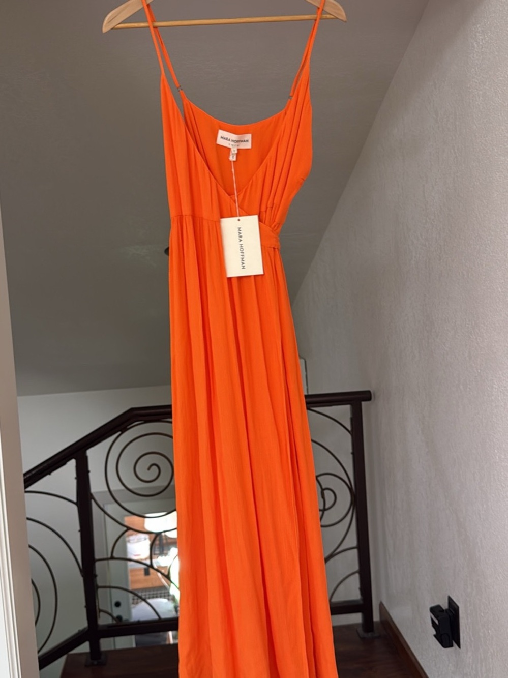 Mara Hoffman Vibrant Orange Spaghetti-Strap Maxi Dress